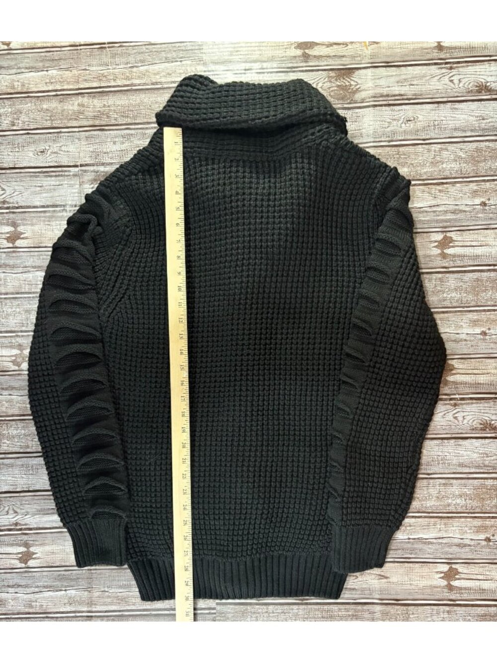 LCR Black Edition Knit Toggle Shawl Collar Cardigan sz XL color Black NWT $125 - Picture 9 of 12